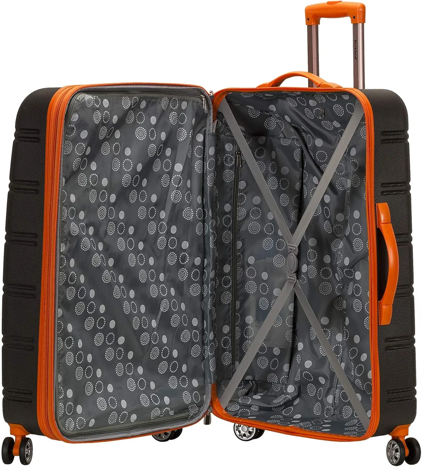 Rockland Melbourne Hardside Expandable Luggage with Spinner Wheels, Charcoal, 3-Piece Set (20/24/28)