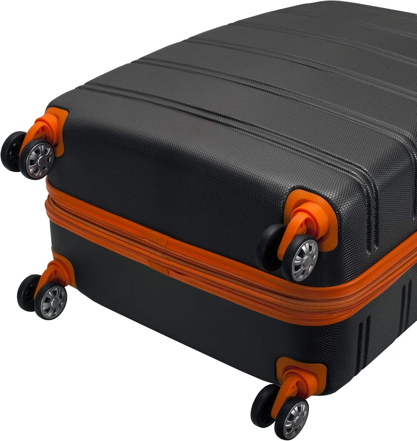 Rockland Melbourne Hardside Expandable Luggage with Spinner Wheels, Charcoal, 3-Piece Set (20/24/28)