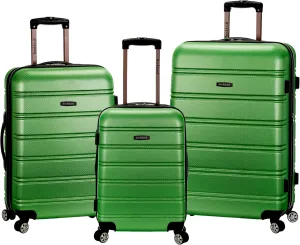 Rockland Melbourne Hardside Expandable Luggage with Spinner Wheels, Green, 3-Piece Set (20/24/28)