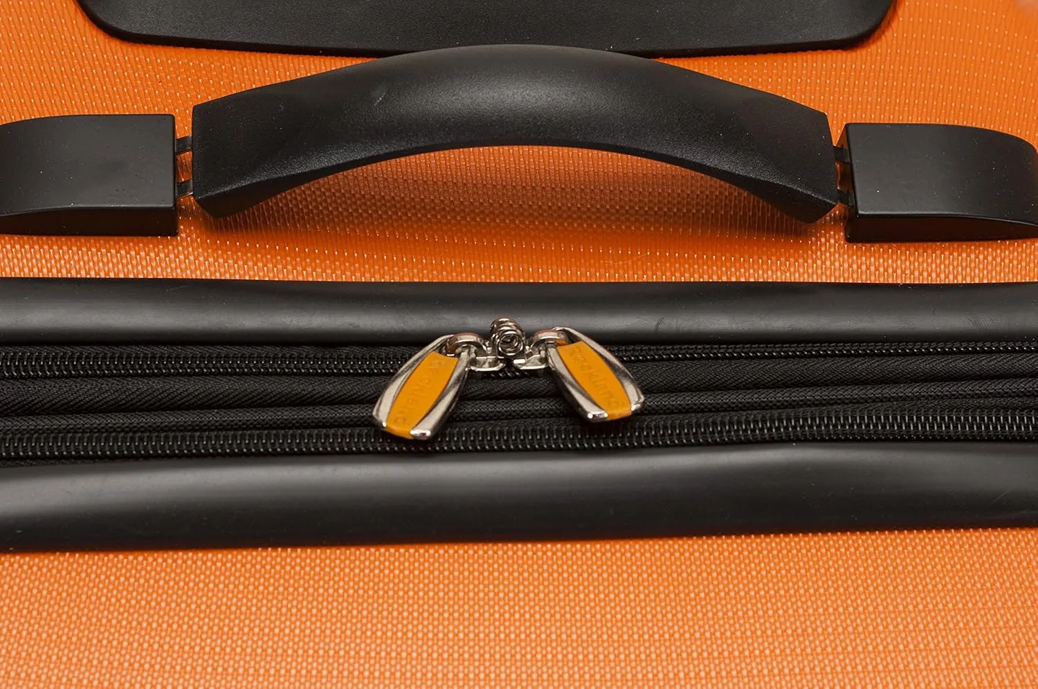 Rockland Melbourne Hardside Expandable Luggage with Spinner Wheels, Orange, 3-Piece Set (20/24/28)