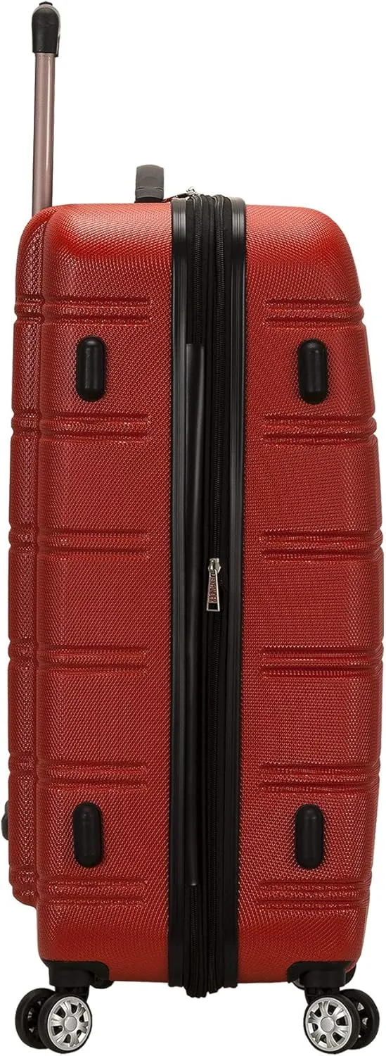 Rockland Melbourne Hardside Expandable Luggage with Spinner Wheels, RED, 3-Piece Set (20/24/28)