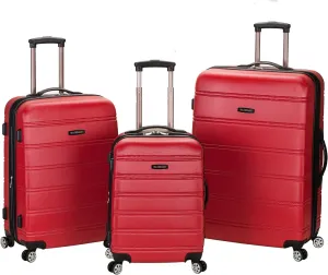 Rockland Melbourne Hardside Expandable Luggage with Spinner Wheels, RED, 3-Piece Set (20/24/28)