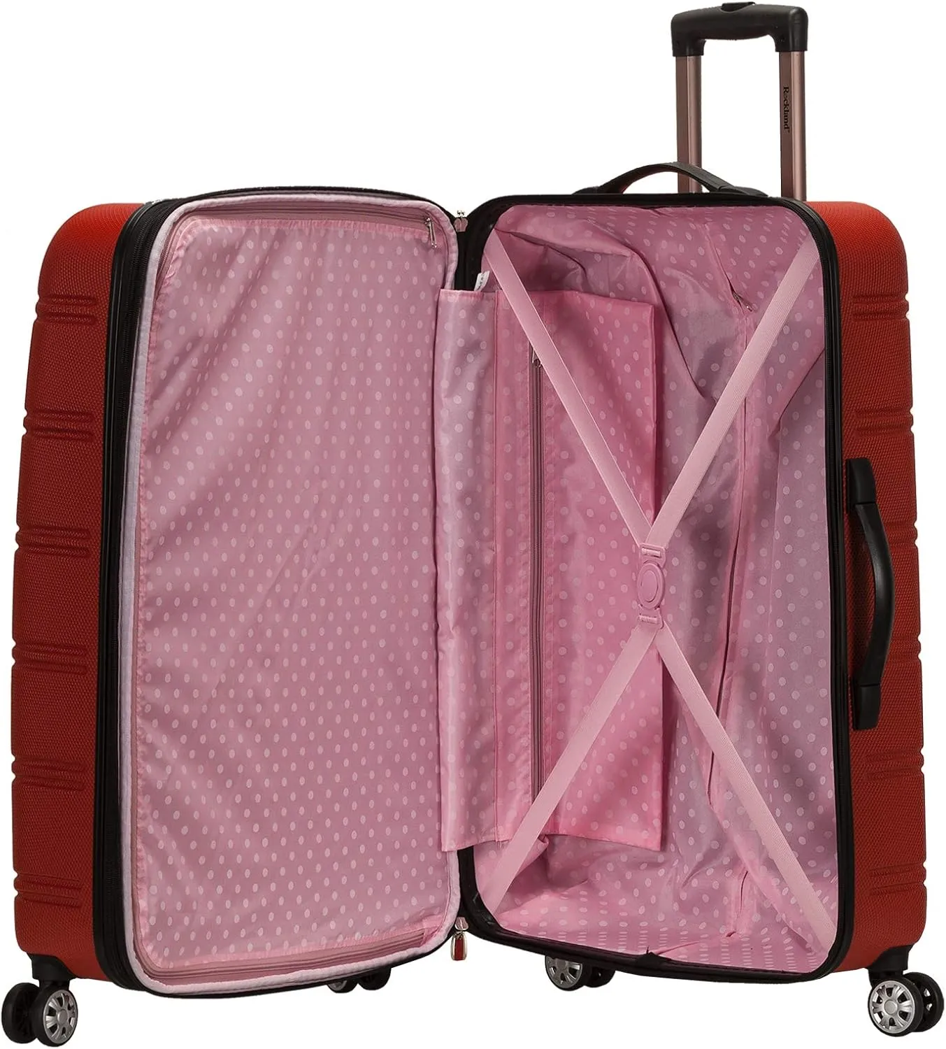Rockland Melbourne Hardside Expandable Luggage with Spinner Wheels, RED, 3-Piece Set (20/24/28)