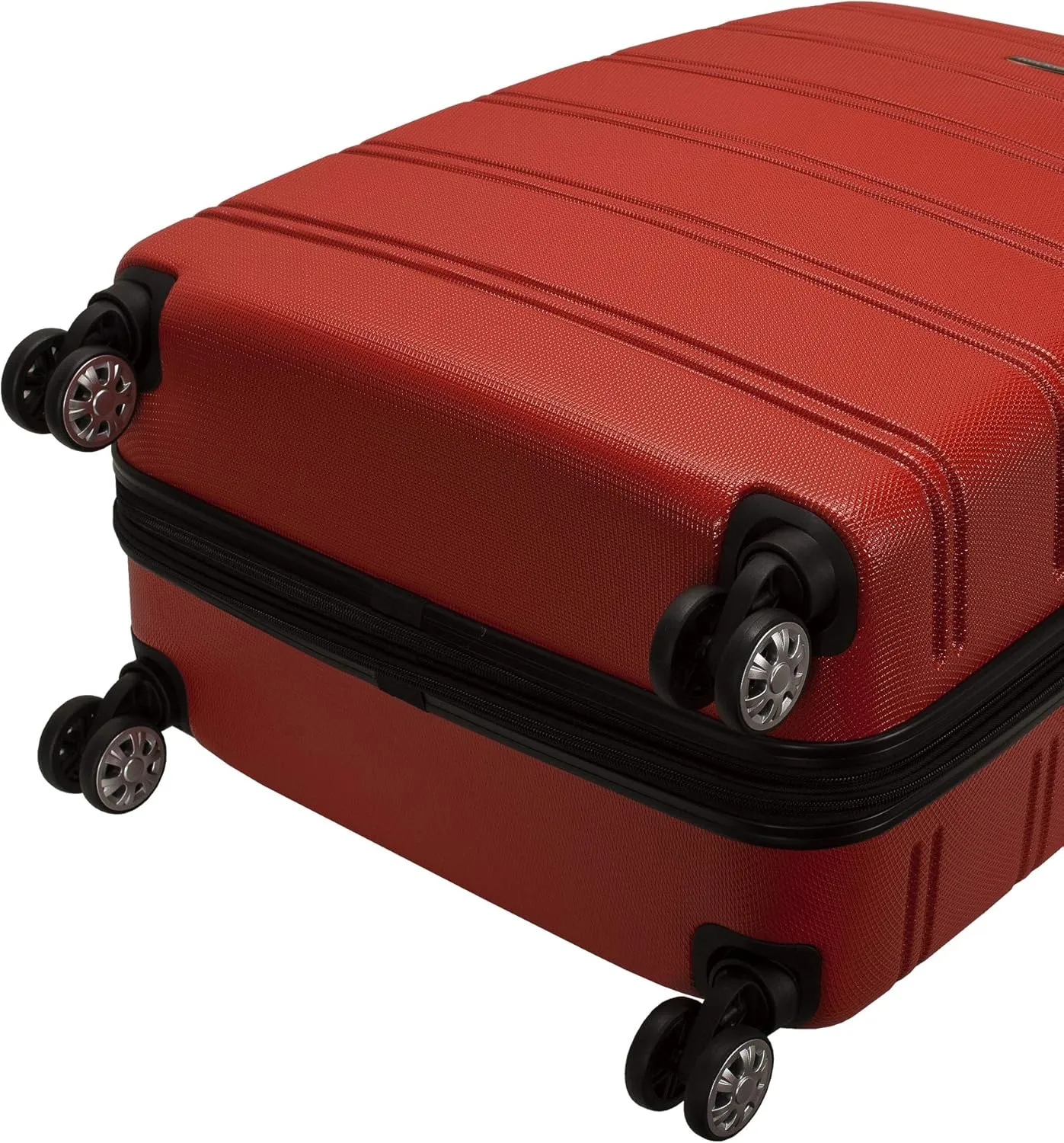 Rockland Melbourne Hardside Expandable Luggage with Spinner Wheels, RED, 3-Piece Set (20/24/28)