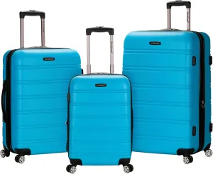 Rockland Melbourne Hardside Expandable Luggage with Spinner Wheels, Turquoise, 3-Piece Set (20/24/28)
