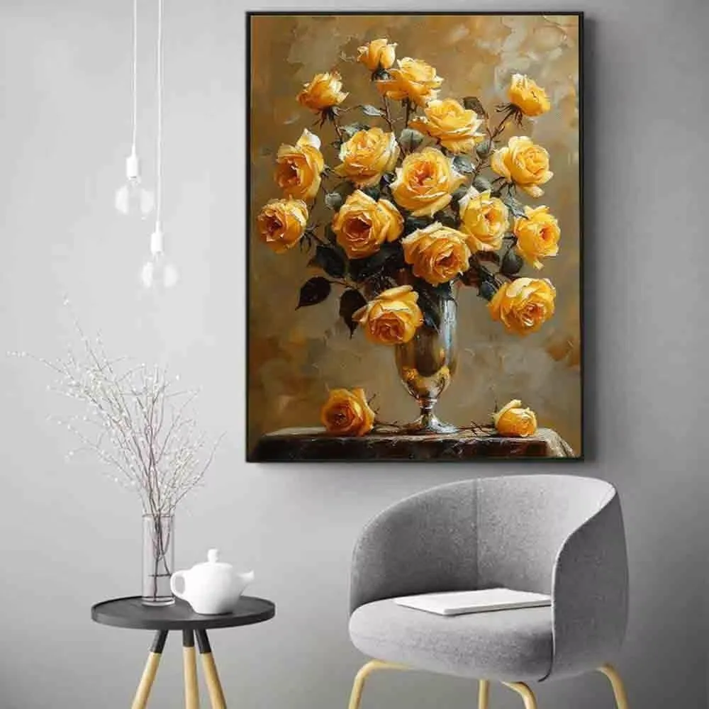 Rose Diamond Art Kits for Adults, Diamond Painting Flower Gem Arts and Crafts for Adults, 5D Round Full Drill Crystal Embroidery Paintings Pictures, Hobbies for women, Home Wall Decor 28x38in -62sK