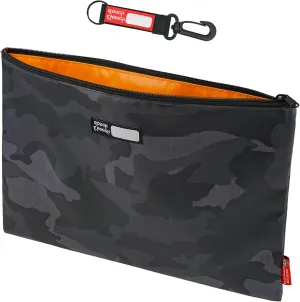 Rough Enough Important Document Organizer Safe File Folder Holder with Waterproof Cordura Black Camo Military Army Name Tag Record