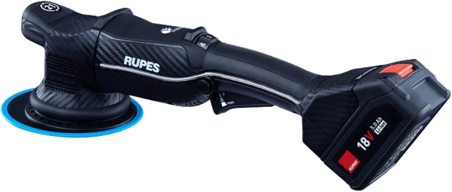 RUPES Bigfoot iBrid Random Orbital Polisher & iBrid Nano Long Neck Polisher Combo - Advanced 18V Battery, Optimizes Workflow, Boosts Productivity System & 3 Different Functional Movements