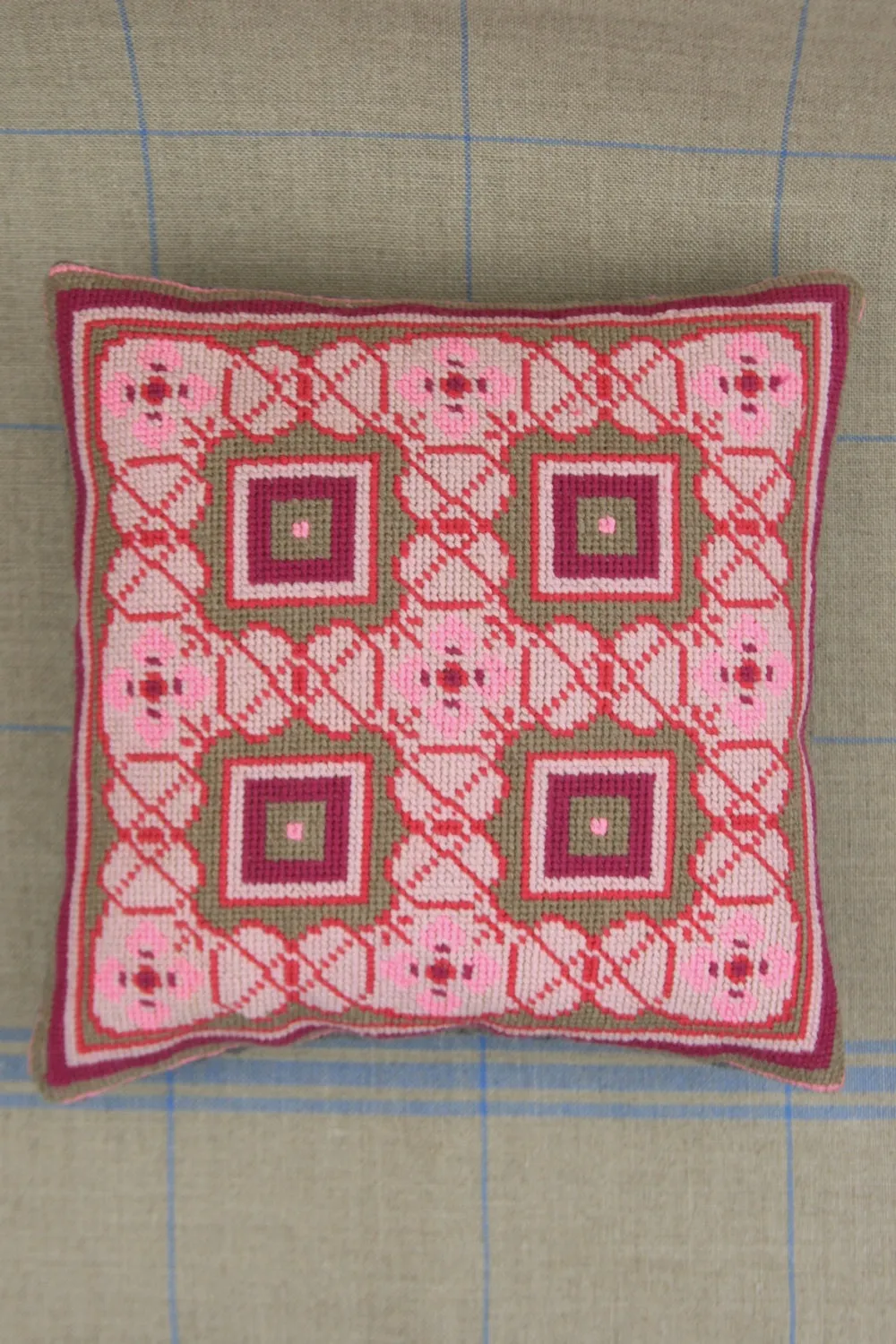 Sajou French Cement Tile Basketweave Needlepoint Tapestry Kit- Mirabel