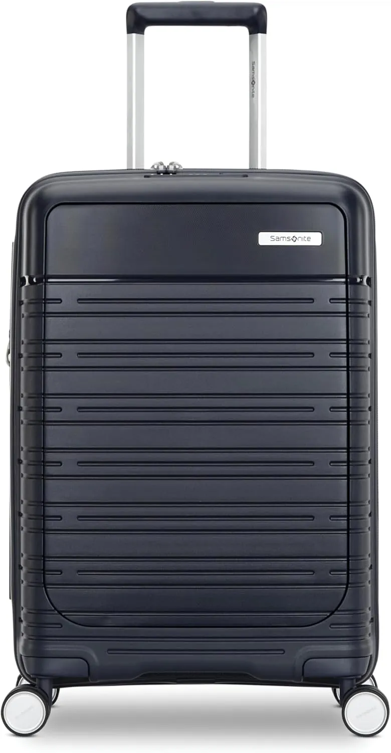 Samsonite Elevation Plus - Carry-On Hardside Luggage with QuickEntry™ Front Compartment - Scratch Resistant Polypropylene Shell, AirTag Holder, TSA Lock, Airline Approved - Midnight Blue