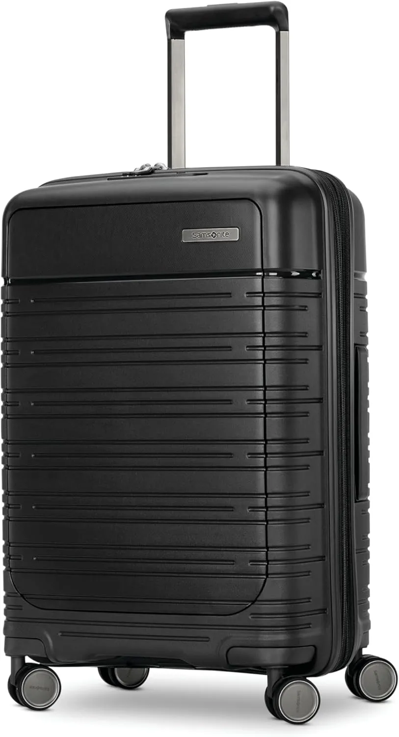 Samsonite Elevation Plus - Carry-On Hardside Luggage with QuickEntry™ Front Compartment - Scratch Resistant Polypropylene Shell, AirTag Holder, TSA Lock, Airline Approved - Triple Black