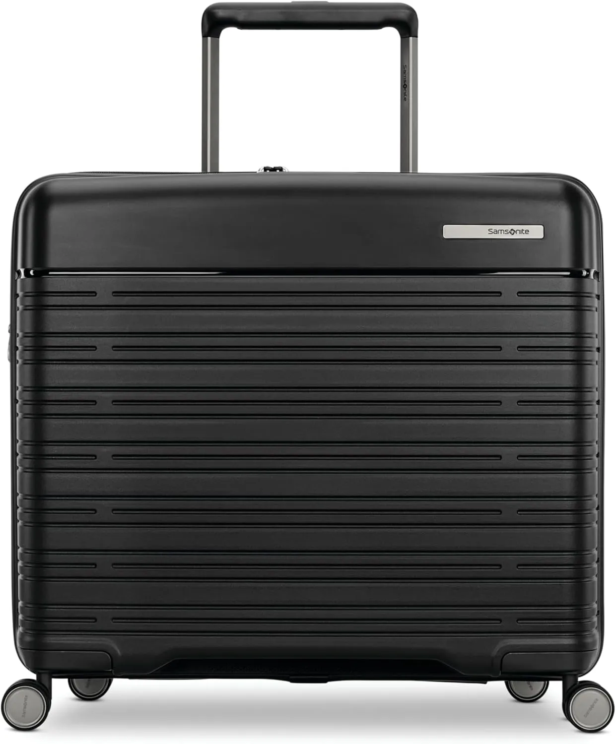 Samsonite Elevation Plus - Medium Hardside Luggage - Scratch Resistant Polypropylene Shell, RightHeight™ Adjustable Handle, Integrated AirTag Holder, TSA Lock, WetPak™ Compartment - Triple Black