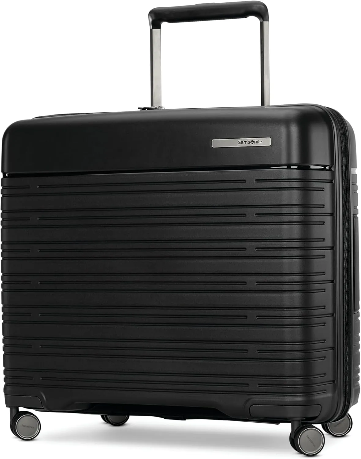 Samsonite Elevation Plus - Medium Hardside Luggage - Scratch Resistant Polypropylene Shell, RightHeight™ Adjustable Handle, Integrated AirTag Holder, TSA Lock, WetPak™ Compartment - Triple Black