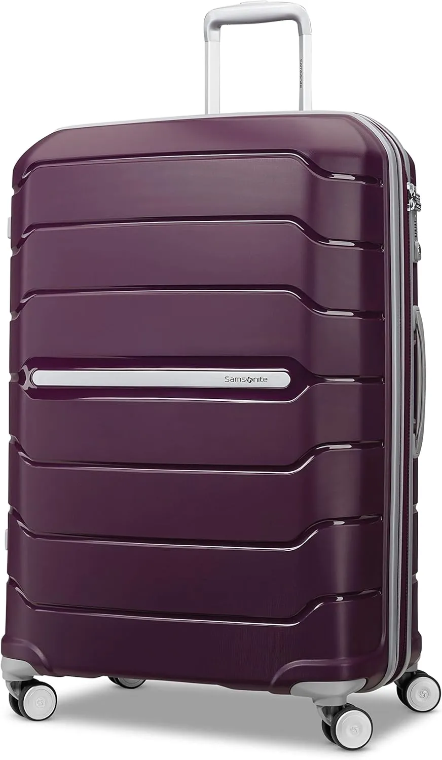 Samsonite Freeform 28-Inch Large Luggage with Dual 360° Spinner Wheels - Checked Suitcase - TSA Lock, Airline-Approved - Lightweight Durable Polypropylene Expandable Hardshell - Amethyst Purple