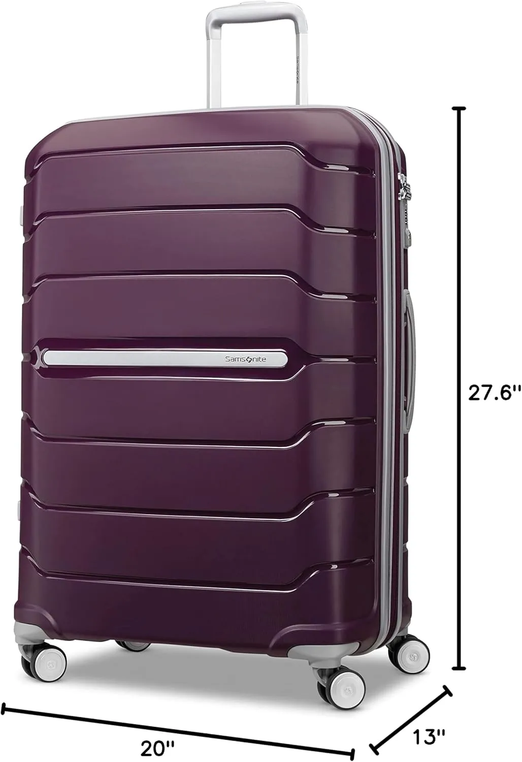 Samsonite Freeform 28-Inch Large Luggage with Dual 360° Spinner Wheels - Checked Suitcase - TSA Lock, Airline-Approved - Lightweight Durable Polypropylene Expandable Hardshell - Amethyst Purple