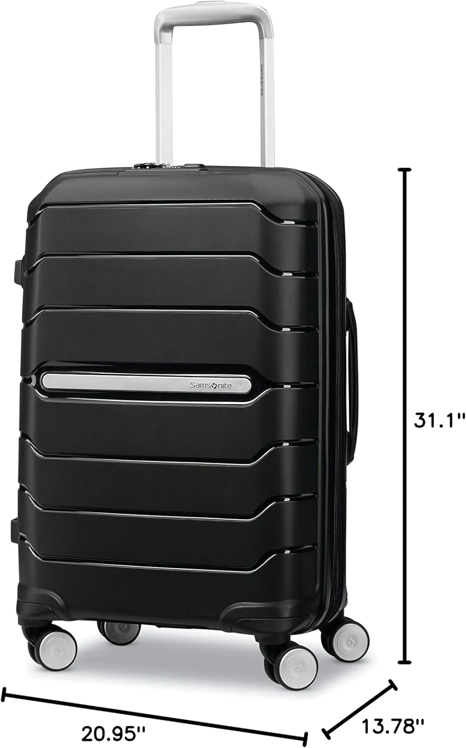 Samsonite Freeform 28-Inch Large Luggage with Dual 360° Spinner Wheels - Checked Suitcase - TSA Lock, Airline-Approved - Lightweight Durable Polypropylene Expandable Hardshell - Black