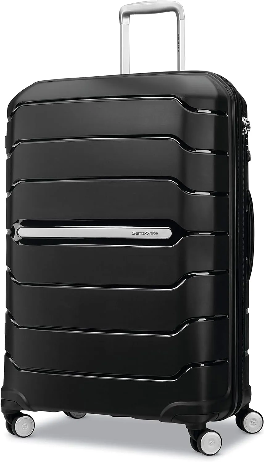 Samsonite Freeform 28-Inch Large Luggage with Dual 360° Spinner Wheels - Checked Suitcase - TSA Lock, Airline-Approved - Lightweight Durable Polypropylene Expandable Hardshell - Black