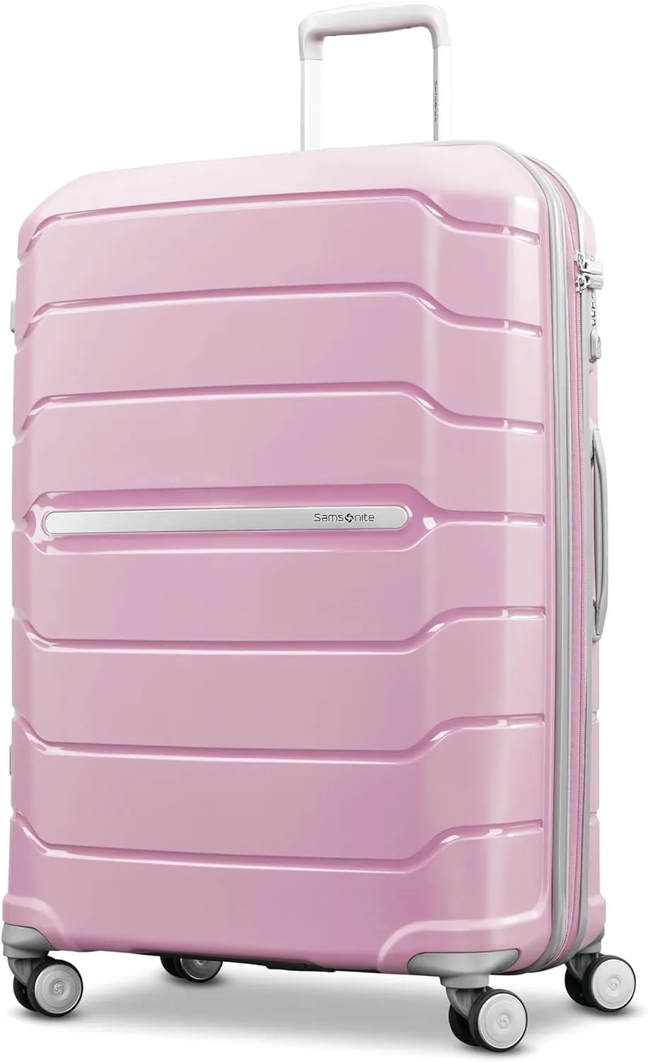Samsonite Freeform 28-Inch Large Luggage with Dual 360° Spinner Wheels - Checked Suitcase - TSA Lock, Airline-Approved - Lightweight Durable Polypropylene Expandable Hardshell - Pink Rose