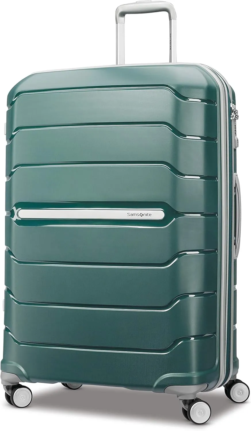 Samsonite Freeform 28-Inch Large Luggage with Dual 360° Spinner Wheels - Checked Suitcase - TSA Lock, Airline-Approved - Lightweight Durable Polypropylene Expandable Hardshell - Sage Green