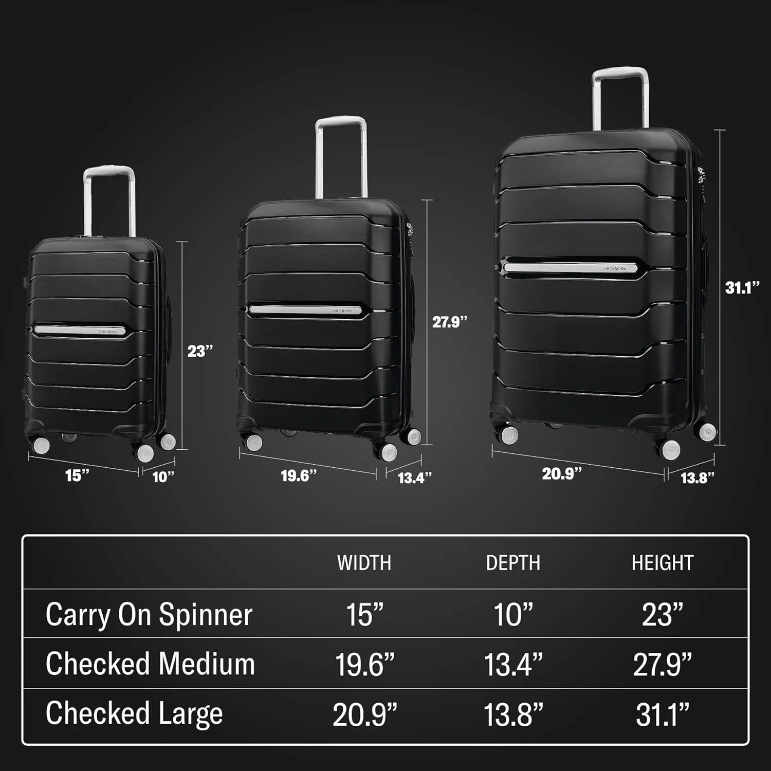 Samsonite Freeform 28-Inch Large Luggage with Dual 360° Spinner Wheels - Checked Suitcase - TSA Lock, Airline-Approved - Lightweight Durable Polypropylene Expandable Hardshell - White