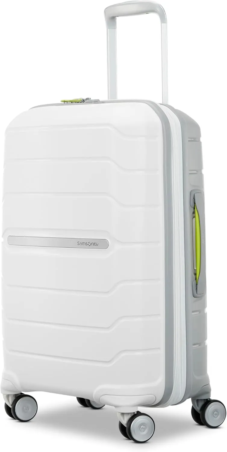Samsonite Freeform Hardside Expandable with Double Spinner Wheels, Carry-On 21-Inch, White/Grey