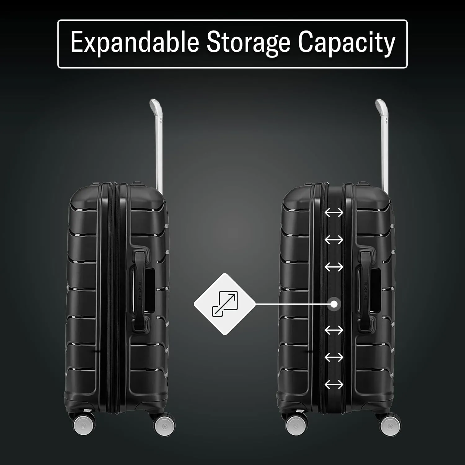 Samsonite Freeform Hardside Expandable with Double Spinner Wheels, White, Carry-On 21-Inch
