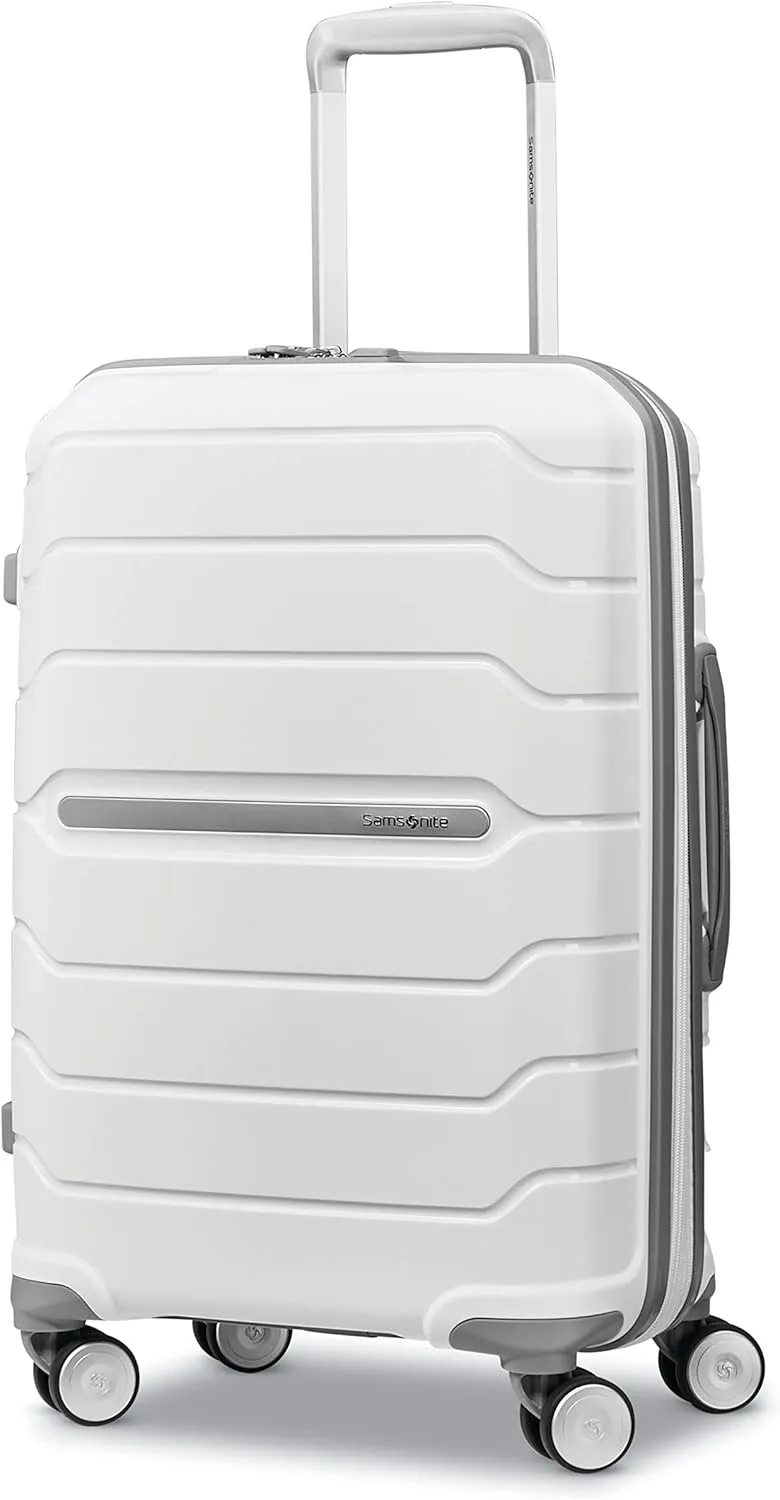 Samsonite Freeform Hardside Expandable with Double Spinner Wheels, White, Carry-On 21-Inch