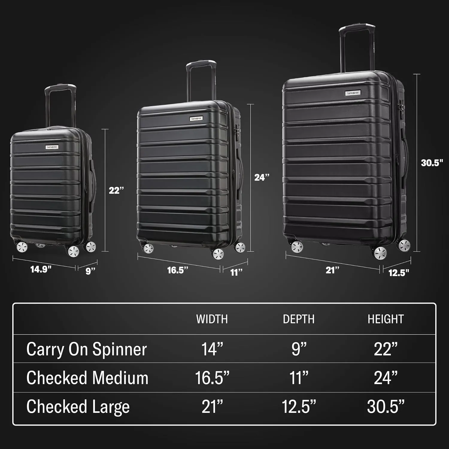 Samsonite Omni 2 28-Inch Large Checked Hardside Luggage with 360° Spinner Wheels - Scratch Resistant Hardshell - TSA Lock - Expandable Polycarbonate Shell for Lightweight Travel - Artic Silver