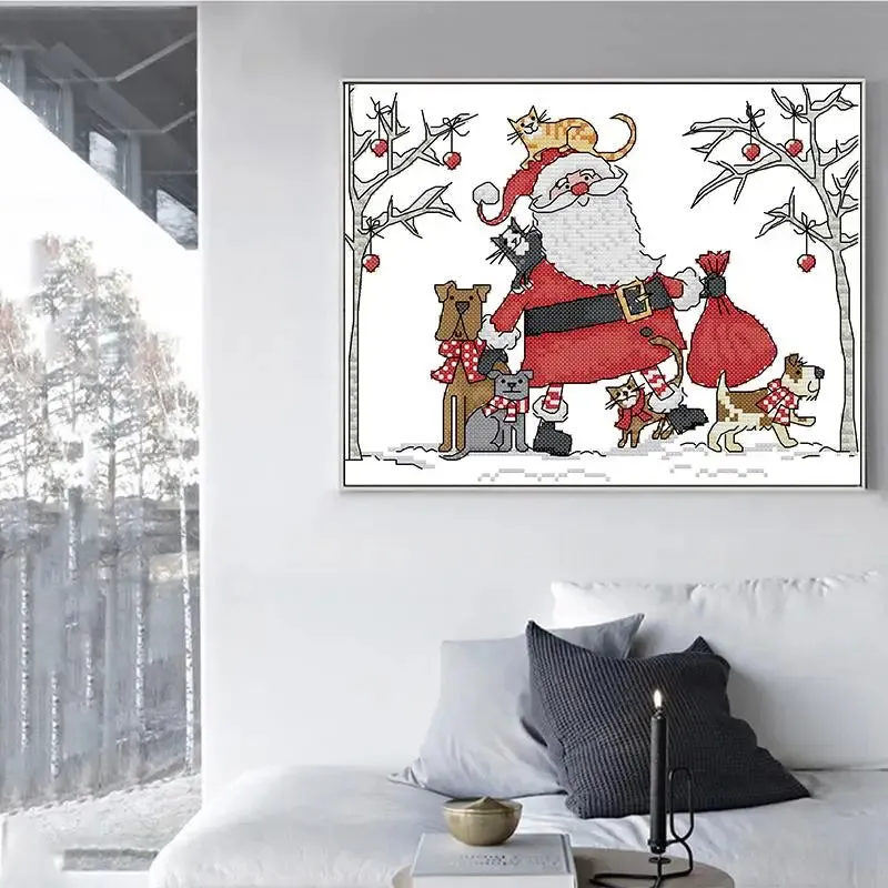 Santa Claus Cross Stitch Kits Needlework Embroidery Gifts
