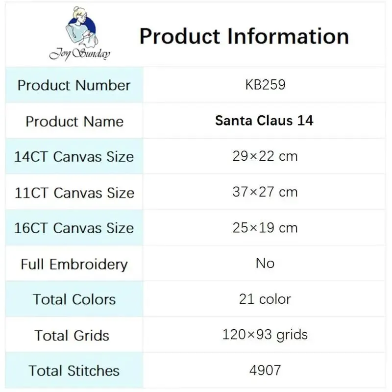 Santa Claus Cross Stitch Kits Needlework Embroidery Gifts