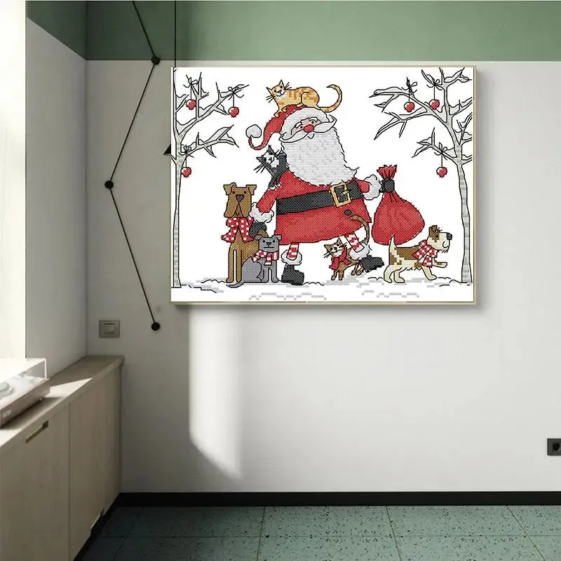 Santa Claus Cross Stitch Kits Needlework Embroidery Gifts