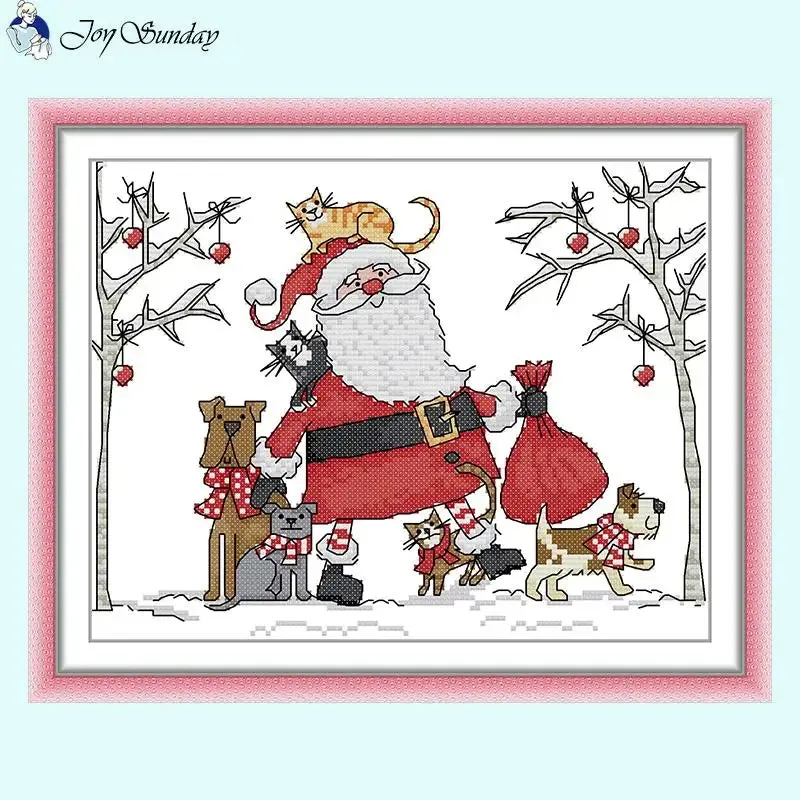 Santa Claus Cross Stitch Kits Needlework Embroidery Gifts