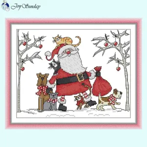 Santa Claus Cross Stitch Kits Needlework Embroidery Gifts