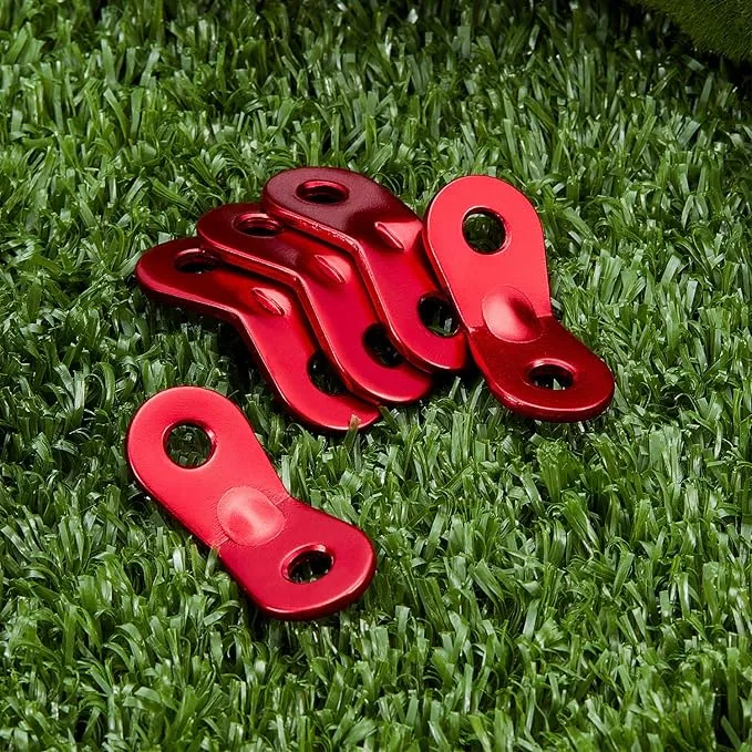 SATINIOR 20 Pieces Aluminum Alloy Guyline Cord Adjuster Tent Tensioners Rope Adjuster Tent Rope Adjusters for Outdoor Camping Hiking, Red (Circle Style)