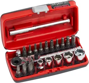 SCMT12141 1/4 Inch Pico Flex Head Ratchet Socket & Bit 23 Piece Set