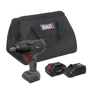 Sealey Premier SV20 Series 1/2"Sq Drive Brushless Cordless Impact Wrench Kit 20V 4Ah