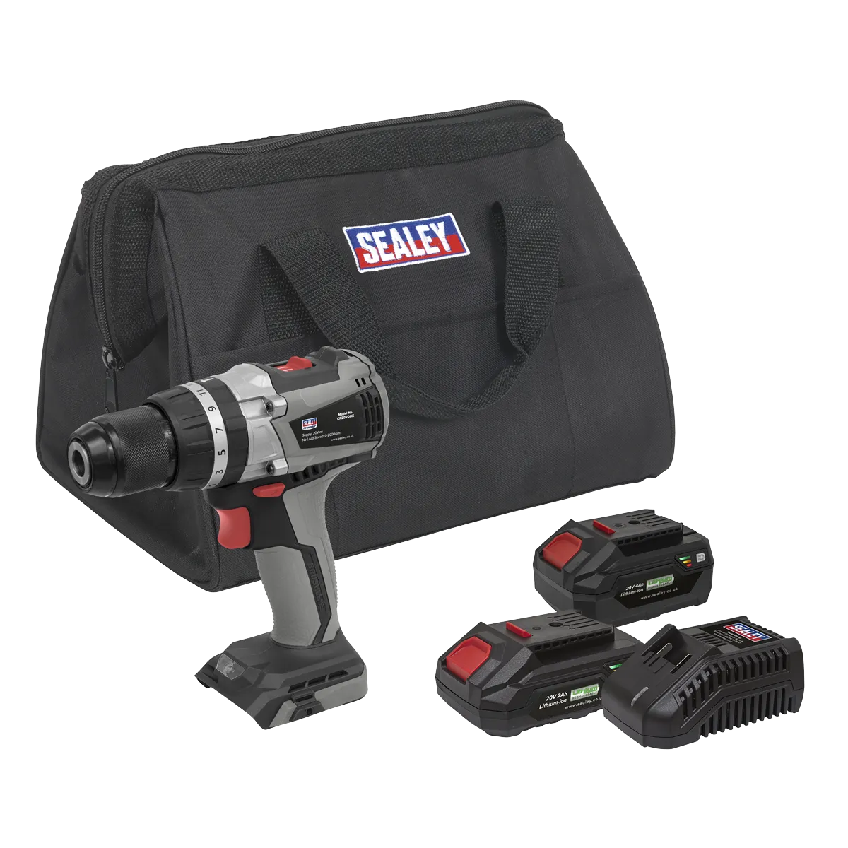 Sealey Premier SV20 Series 13mm Brushless Cordless Combi Drill Kit 20V - 2 Batteries