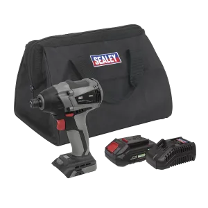 Sealey Premier SV20 Series 1/4"Hex Brushless Cordless Impact Driver Kit 20V - 2 Batteries