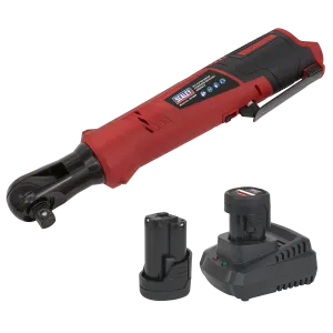 Sealey SV12 Series 1/2"Sq Drive Cordless Ratchet Wrench Kit 12V - 2 Batteries