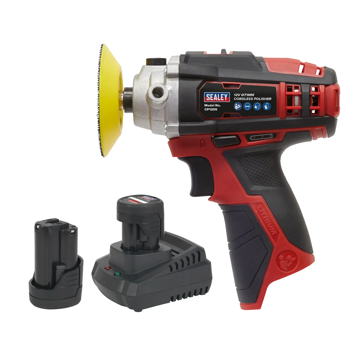 Sealey SV12 Series 71mm Cordless Polisher Kit 12V 1.5Ah - 2 Batteries