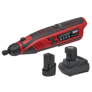 Sealey SV12 Series Cordless Multipurpose Rotary Tool & Engraver Kit 49pc 12V - 2 Batteries