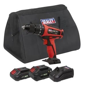 Sealey SV20 Series 13mm Cordless Combi Drill Kit 20V - 2 Batteries