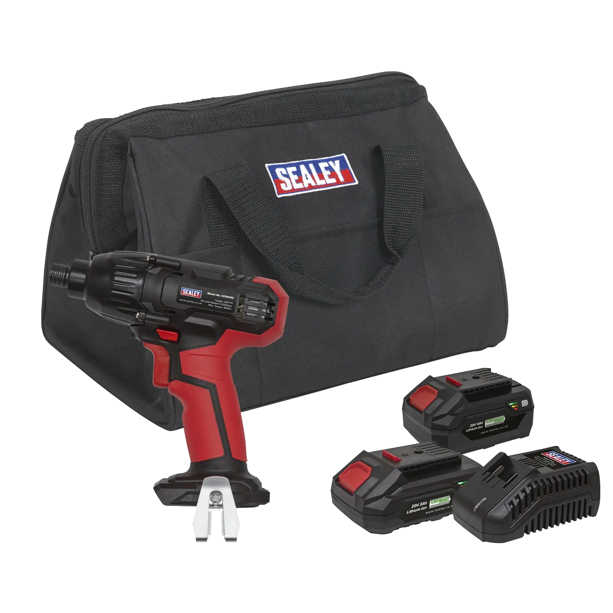 Sealey SV20 Series 1/4"Hex Drive Cordless Impact Driver 20V - 2 Batteries