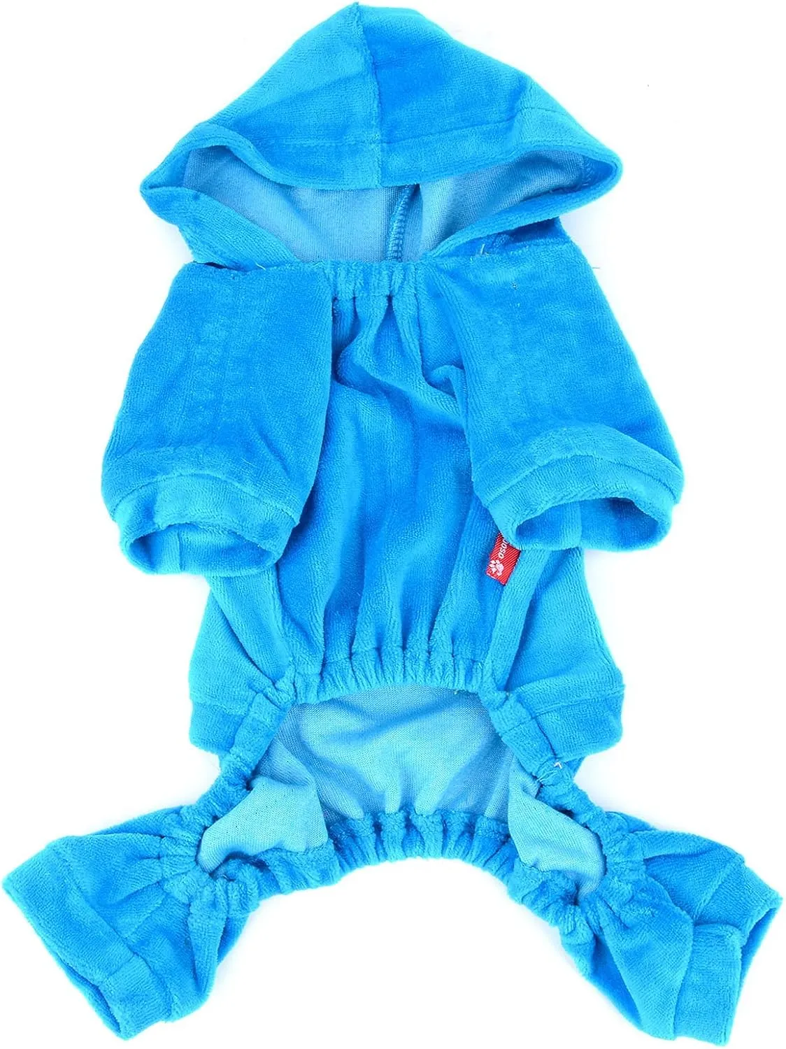 SEIMAI Dog Hoodies Jumpsuit for Small Dog Cat Puppy Rhinestone Crown Soft Velvet Autumn Winter Hooded Pajamas Tracksuit Outfits Sportswear Jacket with Hat Training Outdoor Blue L