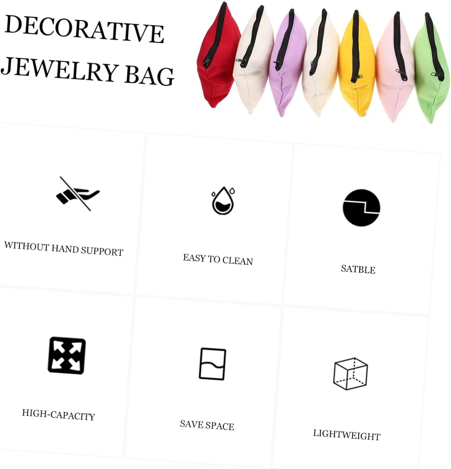 Sets Wide Tool Bag Canvas Storage Pouch Portable Jewelry Storage Bag Small Tool Organizer Zipper Pcs