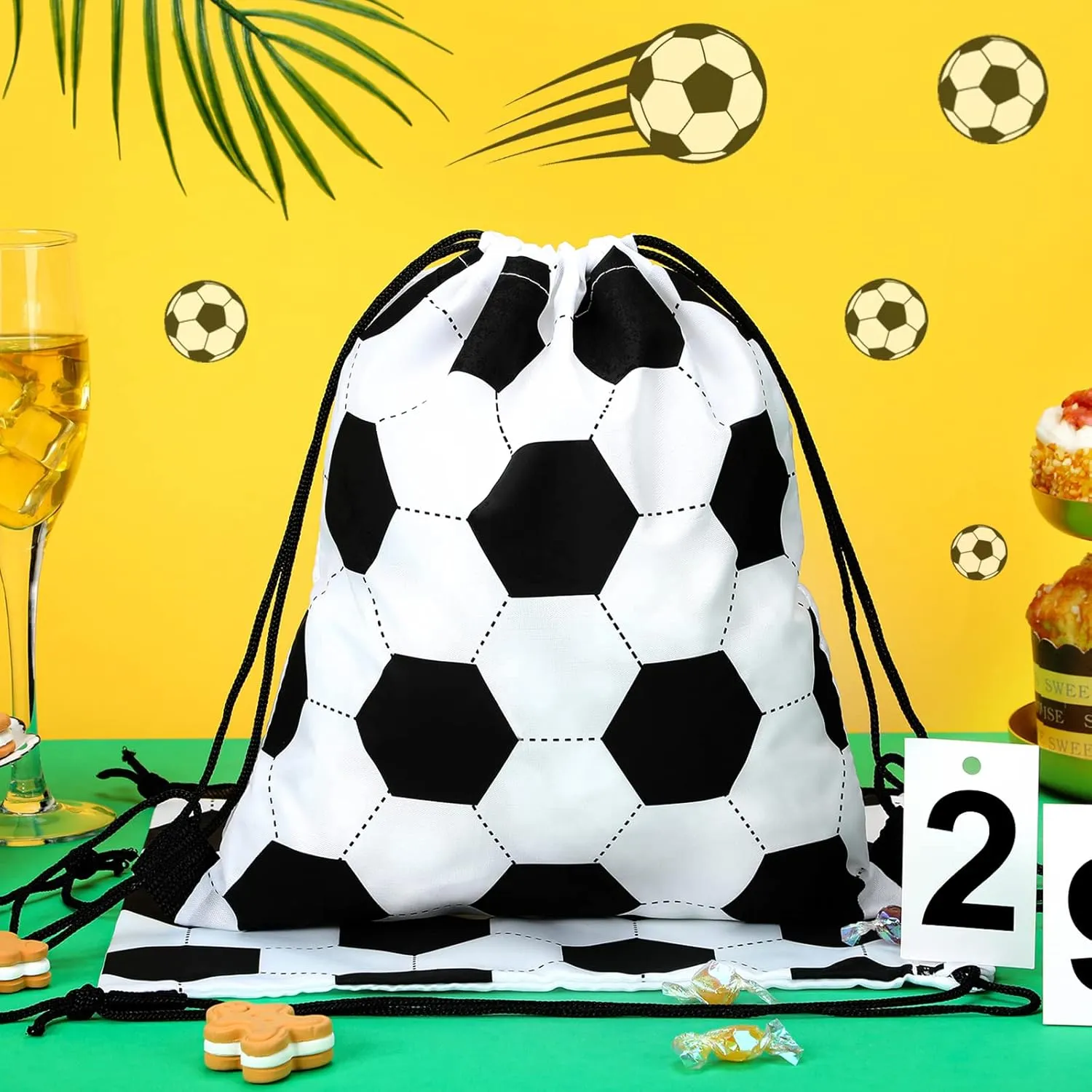 Shappy Soccer Style Backpack, Softball, Basketball, Volleyball Drawstring Bag for Party Favors or Daily Use, 12 Pack