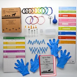SheffieldSSShop Puppy Whelping Supplies 64 Piece Puppy Whelping Kit for Puppies Birth Pregnant Dog Birthing Supplies Newborn Collars for Litter Bottles for Nursing