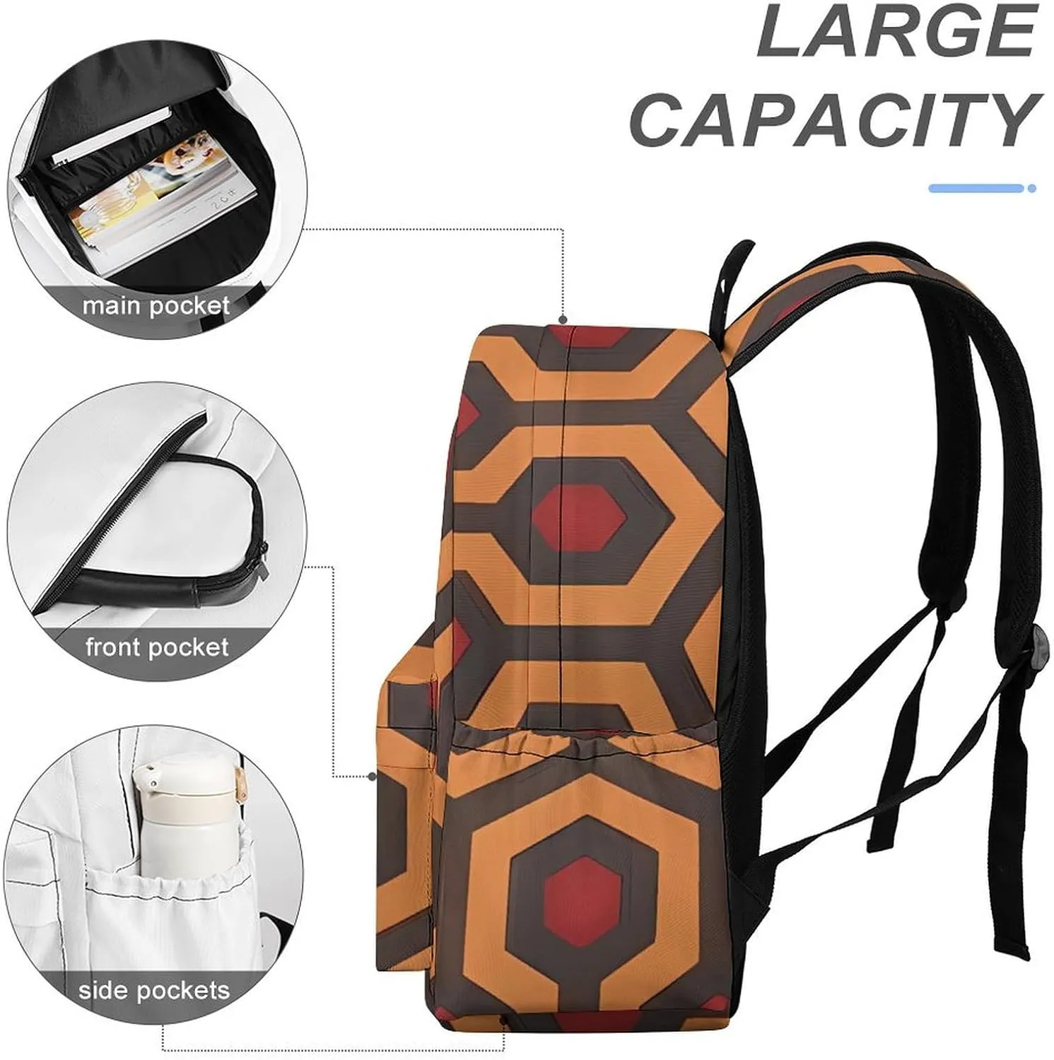Shining Overlook Print Laptop Backpacks Casual Shoulder Bag Travel Daypack Fashion for Men Women