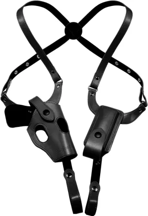 Shoulder Holster General Vertical Gun Holster Adjustable PU Leather for Concealed Carry for Right Hand - Fits S&W, Ruger, Taurus Subcompact and Compact Pistols and 3-4" Barrel Revolver