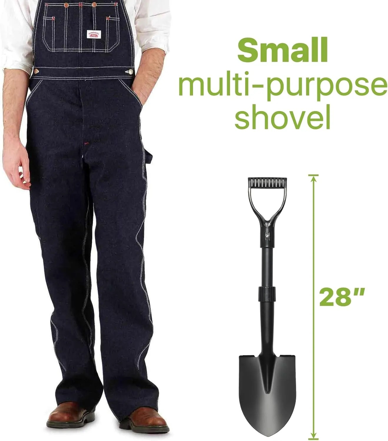 Shovel, Garden Shovel for Digging, 28" Gardening Shovels Heavy Duty with D Handle, Pointed Spade Shovel for Camping, Edging, Beach Sand, Metal Garden Shovel with Fiberglass Shaft, Black